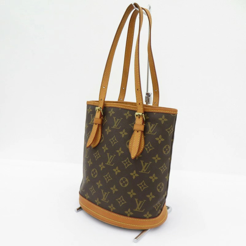 LOUIS VUITTON Monogram Bucket Handbag Pouch Clutch Brown